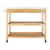 MNSSRN Kitchen Cart, Modern Rolling Kitchen, Industrial Kitchen Bar Counter and Service Cart. Mobile Kitchen Cart with Stainless Steel Table Top Two Drawers Two Shelves view 4