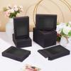 NBEADS 24 Pcs Black Gift Box, Fold Paper Boxes Cookie Boxes Bakery Boxes Kraft Treat Boxes with Window 5.7x4.1x1 for Party Favor Bakery and Jewelry Packaging view 4