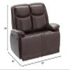 Betsy Furniture Bonded Leather Reclining Sofa Couch Set Living Room Set 8006 (Brown, Loveseat) view 2