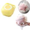 GYDMEG Reusable Silicone Body Brush Shower Scrubber with Shower Gel Dispenser, Soft Silicone Bath Massage Body Brush Exfoliating Shower Brush, Shower Loofah Brush for Children Men Women Pet (Yellow) view 1