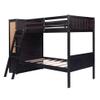 Twin Over Twin Bunk Bed for Kids, Wood Multi-Functional Combination of Bunk Bed Frame with Full-Length Guardrails and Ladder, Bookcase, Drawers (Espresso) view 4