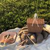 Cute Summer Bell Piki Basket Natural Vintage Rattan Woven Portable Picnic Basket Multifunctional Storage Box view 3