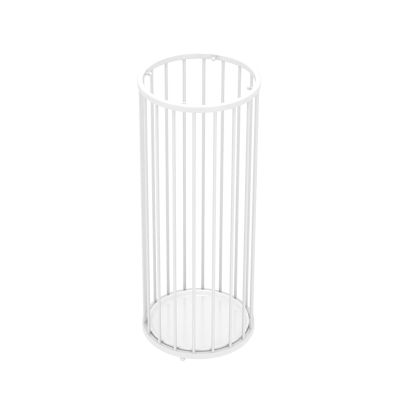 Umbrella Rack Hua Metal Wrought Iron Umbrella Stand with Drip Tray and Hooks, Large Capacity Umbrella Storage Rack, for Home Hotel Office, 24x24x58cm (Color : White)