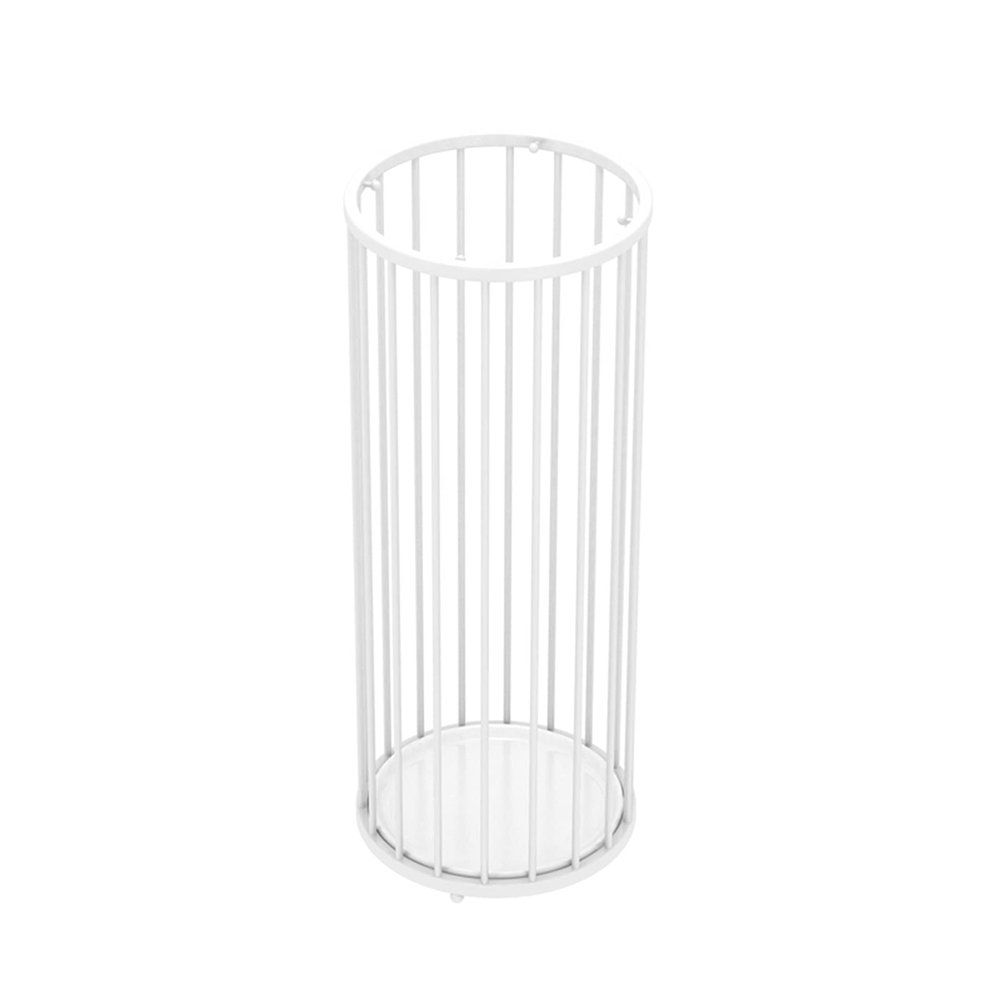 Umbrella Rack Hua Metal Wrought Iron Umbrella Stand with Drip Tray and Hooks, Large Capacity Umbrella Storage Rack, for Home Hotel Office, 24x24x58cm (Color : White)