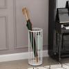Umbrella Rack Hua Metal Wrought Iron Umbrella Stand with Drip Tray and Hooks, Large Capacity Umbrella Storage Rack, for Home Hotel Office, 24x24x58cm (Color : White) view 2