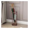 Umbrella Rack Hua Modern Light Luxury Umbrella Rack Metal Craft, Home Hotel Office Umbrella Storage Rack, with Drip Tray and Hook, 24x24x58cm (Color : Brown) view 1