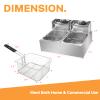 ZOKOP Deep Fryer 12.7QT12L Stainless Steel Double Cylinder Electric Fryer with Baskets Filters,Electric Fryer for Turkey,French Fries,Donuts view 3