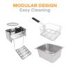 ZOKOP Deep Fryer 12.7QT12L Stainless Steel Double Cylinder Electric Fryer with Baskets Filters,Electric Fryer for Turkey,French Fries,Donuts view 4