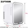 ZLPTEAM Mini Fridge with Mirror Door & Adjustable LED Lights - 8L Cosmetic Skincare Fridge for Bedroom,Dorm,Mini Car Refrigerator Portable Quiet Cooling,Gift for Women view 2