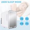 ZLPTEAM Mini Fridge with Mirror Door & Adjustable LED Lights - 8L Cosmetic Skincare Fridge for Bedroom,Dorm,Mini Car Refrigerator Portable Quiet Cooling,Gift for Women view 4