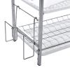 3-layer Stainless Steel Metal Kitchen Storage Rack Basket Storage Box Dish Drain Rack Dish Drying Rack With Tray To Save Space And Easy To Clean 50 24 63 Cm ZDXY view 3