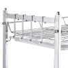 3-layer Stainless Steel Metal Kitchen Storage Rack Basket Storage Box Dish Drain Rack Dish Drying Rack With Tray To Save Space And Easy To Clean 50 24 63 Cm ZDXY view 4