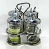 Thai Kitchen Stainless Steel Seasoning Container Set Seasoning Box Kitchen Seasoning Storage Tool (4 Piece with 4 Spoons) view 3