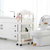 Kitchen Wagon, Slim with Casters, Kitchen Storage, Multi Wagon, Scandinavian Kitchen Rack, Stylish, Basket Wagon, 4 Tiers, Interior Decoration, Slim Wagon (Beige, Width 15.7 x Depth 4.9 x Height 33.9 view 4