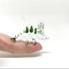 Sansukjai 3 Dinosaur Tiny Miniature Figurines Animals Hand Painted Blown Glass Art Collectible Gift Decorate (Clear Green) view 3