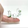 Sansukjai 3 Dinosaur Tiny Miniature Figurines Animals Hand Painted Blown Glass Art Collectible Gift Decorate (Clear Green) view 4