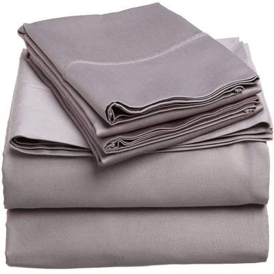 Tula Linen 700 TC 100% Egyptian Cotton Sleeper Sofa Bed Sheet Set Solid Queen XL Size (60"x 80"x6") Color Silver Grey with 4 -PCS Fitted Straps Premium Quality
