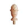 2PCS Small Leaf Carved 5"H Wood Pineapple Finial For Curtain Rod and Stair Post (Hard Maple) view 1