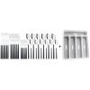30-Piece Black Handle Mirror Wood Pattern Silverware Set for 6, JANKNG 18/8 Stainless Steel Flatware Set with Anti-Slip 5 Compartment Tray, Cutlery Sets Knife Fork Spoon for Party Kitchen view 1