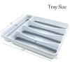 30-Piece Black Handle Mirror Wood Pattern Silverware Set for 6, JANKNG 18/8 Stainless Steel Flatware Set with Anti-Slip 5 Compartment Tray, Cutlery Sets Knife Fork Spoon for Party Kitchen view 3