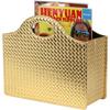 HofferRuffer Magazine Basket Holder, Foldable Magazine Rack, Document File Holder Organizer, File Folder, Newspaper Storage Bin Organizer for Home or Office (Gold) view 1
