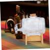 Cabilock Unique Design Glass Wine Barrel Dispenser Tall Drink Dispenser for Dad or Husband Present view 4