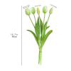 Aoivrb 10 PCS Artificial Tulip Flowers Real Touch Tulips Artificial Plastic Flower Fake Bouquet Table Arrangements Gift for Home Office Party Wedding Birthday Garden Store Decoration (White) view 2
