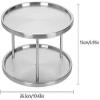 qiuqiu 2 Layer Rotating Storage Shelves, Convenient Stainless Steel Storage for Spice Tray 360 Degree Turntable Counter Cabinet Tray view 4
