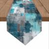 ARTSHOWING Turquoise Grey Table Runner Farmhouse Style Burlap Table Runner Modern Abstract Art Table Runners for Family Kitchen Dinning Table Decorative 13 X 108 Inch view 1