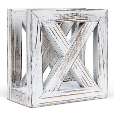 PUERSI Farmhouse Wooden Napkin Holder for Tables, Rustic Kitchen Decor