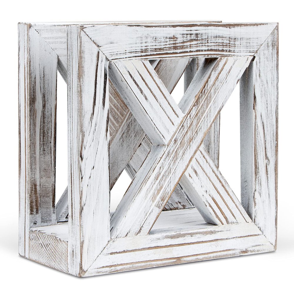 PUERSI Farmhouse Wooden Napkin Holder for Tables, Rustic Kitchen Decor