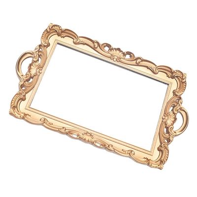 Perfume Makeup Storage Tray Decorative Mirror Plate Vintage Organizer Home Office Decor