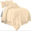 International Sheets Luxury 1000 Thread Count 100% Egyptian Cotton 7 Piece Pinch Pleat Pintuck Bedding Comforter Set (Queen, Ivory) view 1