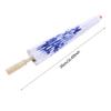 Alvinlite Bamboo Cloth Parasol Umbrella Oiled Paper Umbrella Classic Flower Umbrella for Wedding Parties Photography Costumes Cosplay(Blue) view 2