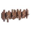 DESAINOPH Wooden Coat Rack Wall Mounted Sticks Multi Rack Solid Handmade Natural Walnut Wood Artwork with 5 Flip-Down Unique Modern Hooks for Coats Bag Hat Umbrella view 1