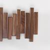 DESAINOPH Wooden Coat Rack Wall Mounted Sticks Multi Rack Solid Handmade Natural Walnut Wood Artwork with 5 Flip-Down Unique Modern Hooks for Coats Bag Hat Umbrella view 4