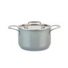 All-Clad FusionTec Ceramic Soup Pot 4 Quart Induction Oven Broiler Safe 500F Pots and Pans, Cookware Platinum view 1