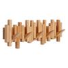 DESAINOPH Wooden Coat Rack Wall Mounted Sticks Multi Rack Solid Handmade Natural Wood Artwork with 5 Flip-Down Unique Modern Hooks for Coats Bag Hat Umbrella view 1