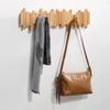 DESAINOPH Wooden Coat Rack Wall Mounted Sticks Multi Rack Solid Handmade Natural Wood Artwork with 5 Flip-Down Unique Modern Hooks for Coats Bag Hat Umbrella view 3