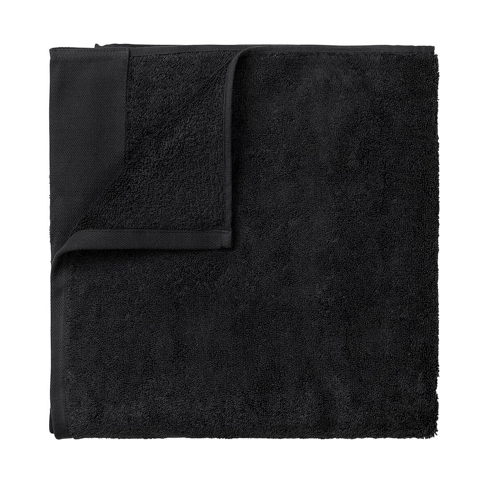 Blomus Riva Organic Terry Cloth Sauna Towel Bath Sheet - Black - 100x200cm / 39x79in