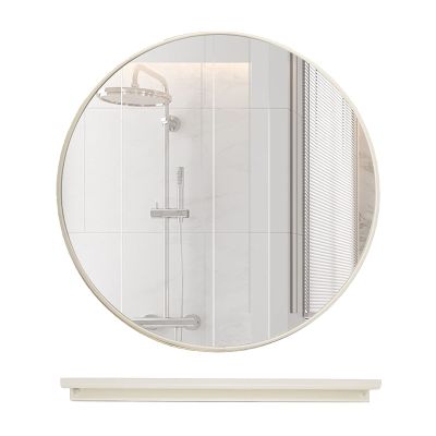 URINGO Aluminium Frame Wall Mirror Bathroom Mirror Circle Mirror, Round Mirror, Decorative Mirror, Vanity Mirror, Makeup Mirror for Bathroom, Living Room, Study and Hotels,Glod