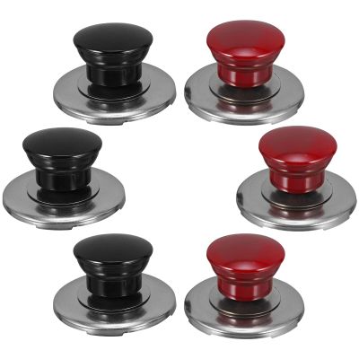 Cabilock 6pcs Whistling Kettle Replacement Knobs Black and Red Teakettle Lid Handles for Easy Installation -scalding Design for Home Use