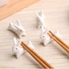 8pcs holders tool carrier Bunny shape chopstick rest Ceramic spoon holder miniature bunnies ceramic rabbit chop sticks chopstick rest rack view 4