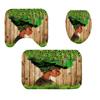 4PCS African American Green Leaves Vine Shower Curtain Sets with Non-Slip Rugs,Toilet Pad Cover,Bath Mat and 12 Hooks,Afro Girl Waterproof Bath Curtain Black Art Bathroom Decor,Green Leaves Girl view 3