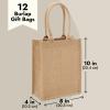 Sparkle and Bash Mini Tote Bags - 8 x 10 x 4 Inches, Brown, 12 Pack - Burlap Party Bags with Handles for Gifts & Crafts view 4