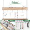 J JACKCUBE DESIGN Wall Mounted 3 Tier Wooden Jewelry Organizer Rack with Accessories Storage Shelf and 18 Metal Earring, Necklace Hooks- MK907A view 3
