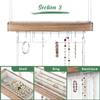 J JACKCUBE DESIGN Wall Mounted 3 Tier Wooden Jewelry Organizer Rack with Accessories Storage Shelf and 18 Metal Earring, Necklace Hooks- MK907A view 4