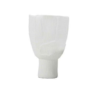 CJshop Flower Vase White Striped Resin Vase Modern Home Living Room Bedroom Study Office Desktop Decorative Vase 6/13 inch Vase for Home Decor (Size : B)