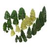DUO ER 27Pcs 2.5-16cm Green Landscape Scenery Model Trees Tower Shaped and Poplar Miniature Trees Railroad Train Layout Diorama 1:50 Scale view 1