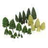DUO ER 27Pcs 2.5-16cm Green Landscape Scenery Model Trees Tower Shaped and Poplar Miniature Trees Railroad Train Layout Diorama 1:50 Scale view 3